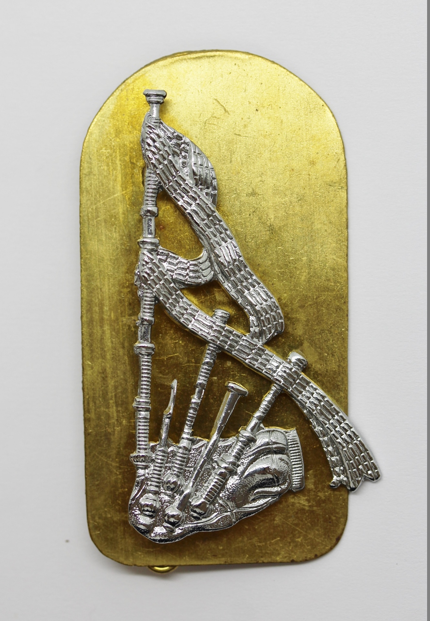 British Army Pipers Chrome Arm Badge