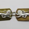 Pair of King's Own Royal Border Regiment Anodised (Staybrite) Collar Badges