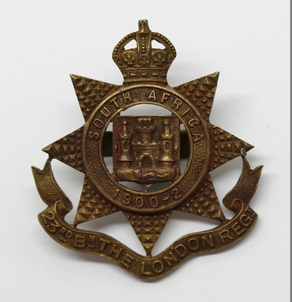 23rd Bn. London Regiment Officer's Service Dress Cap Badge - King's Crown