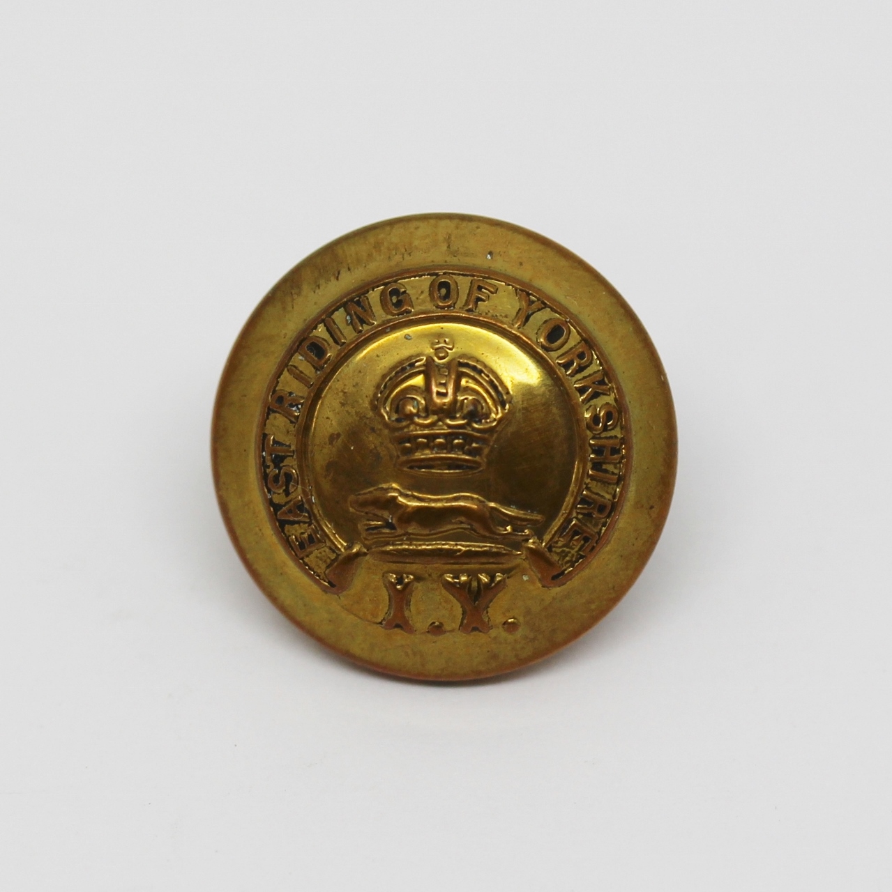 East Riding of Yorkshire Imperial Yeomanry Officer's Button - King's Crown (Small)