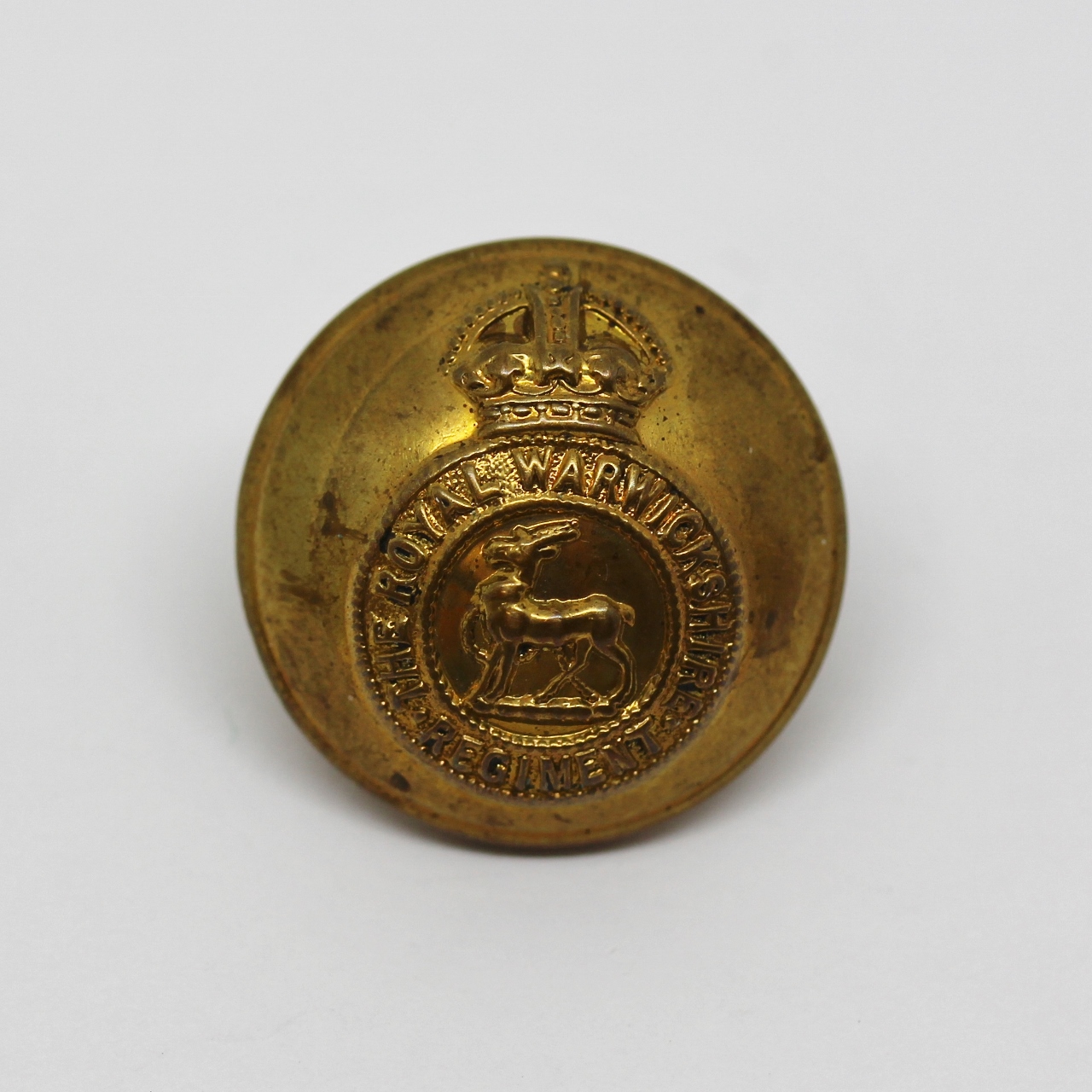 Royal Warwickshire Regiment Officer's Button - King's Crown (Large)