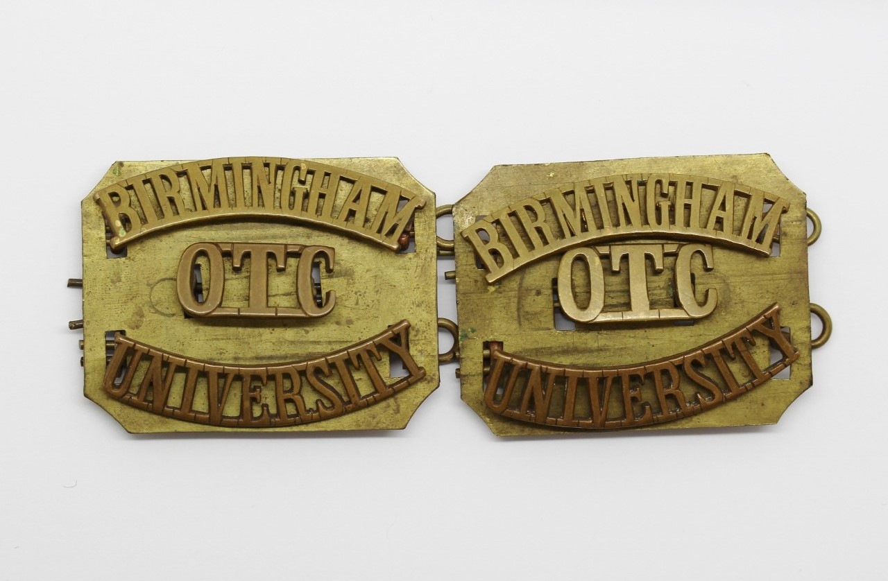 Pair of Birmingham University O.T.C. (BIRMINGHAM/OTC/UNIVERSITY) Shoulder Titles