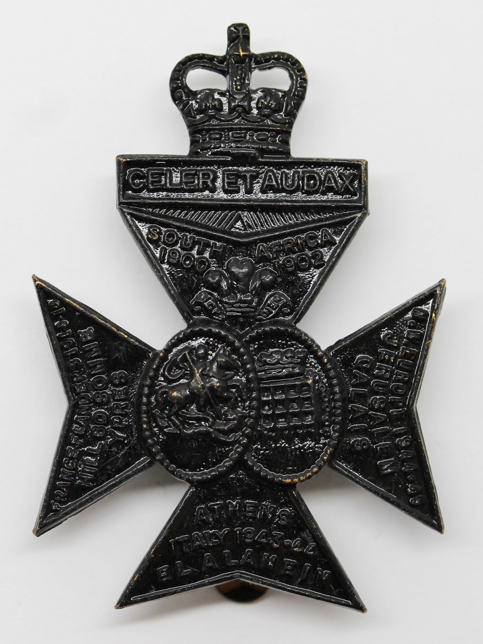 16th London Regiment (Queen's Westminster & Civil Service Rifles) Cap Badge - Queen's Crown