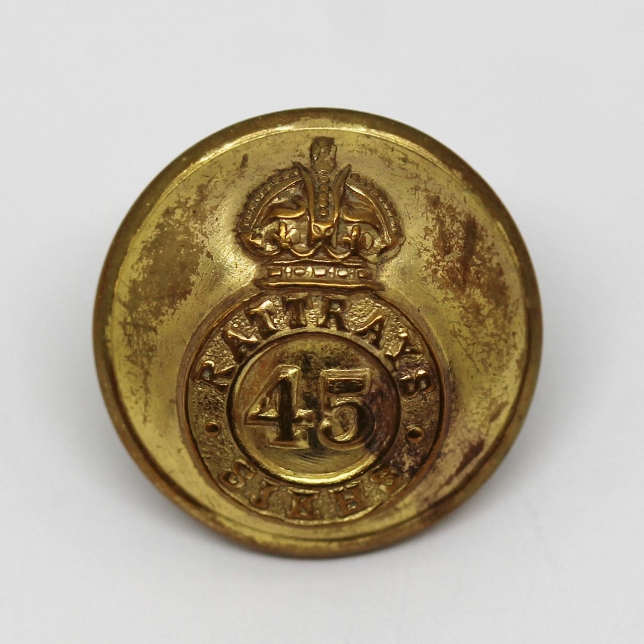 Indian Army 45th (Rattrays) Sikhs Officer's Button - King's Crown (Small)
