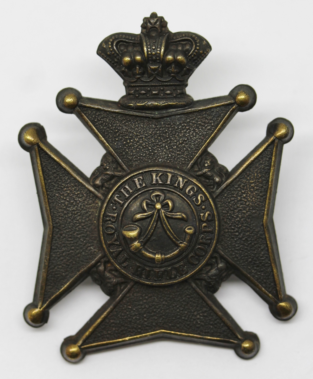 Victorian KIng's Royal Rifle Corps (K.R.R.C.) Militia Cap Badge