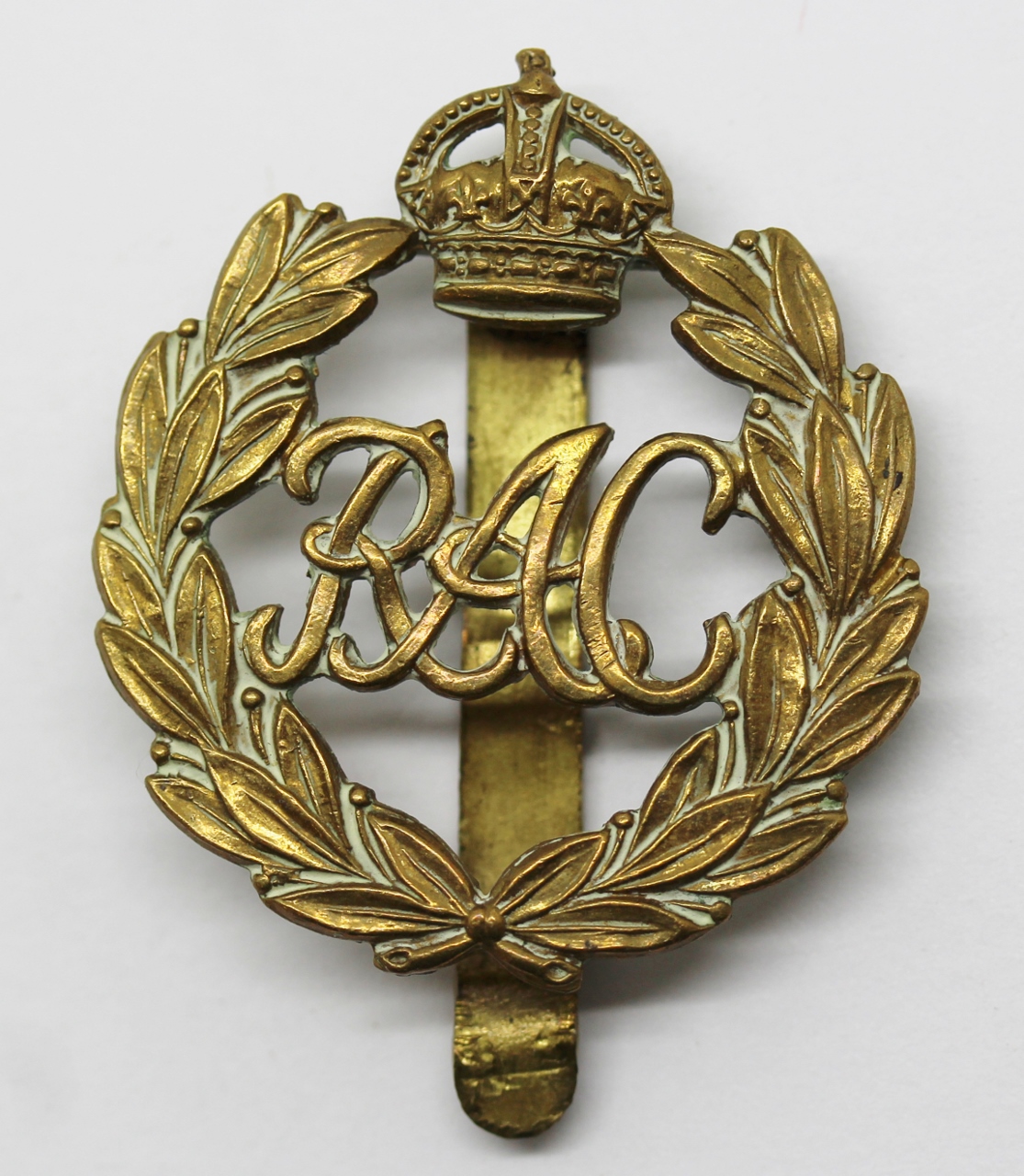 Royal Armoured Corps (R.A.C.) Cap Badge - King's Crown (1st Pattern)