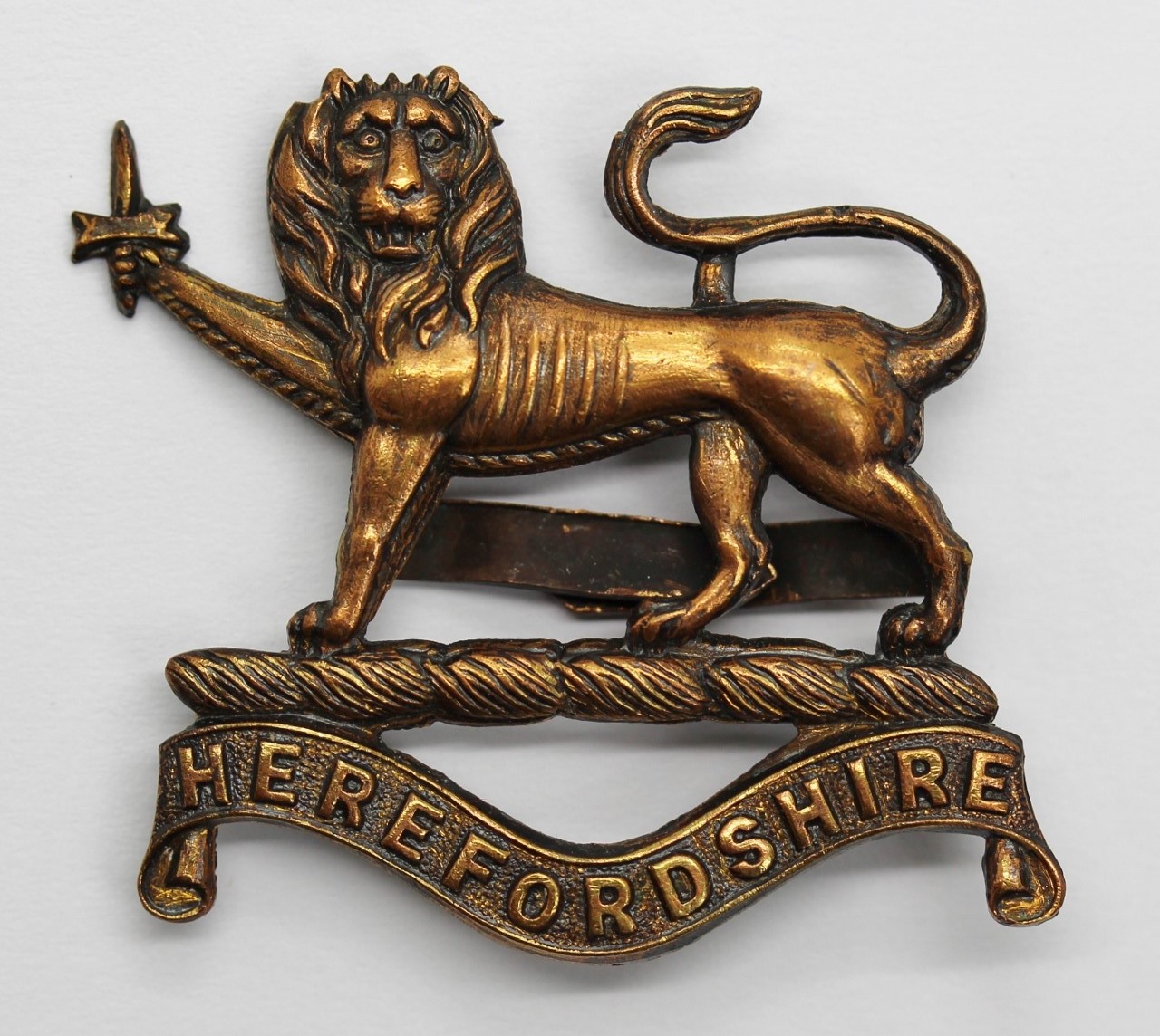 Herefordshire Regiment Officer's Service Dress Cap Badge