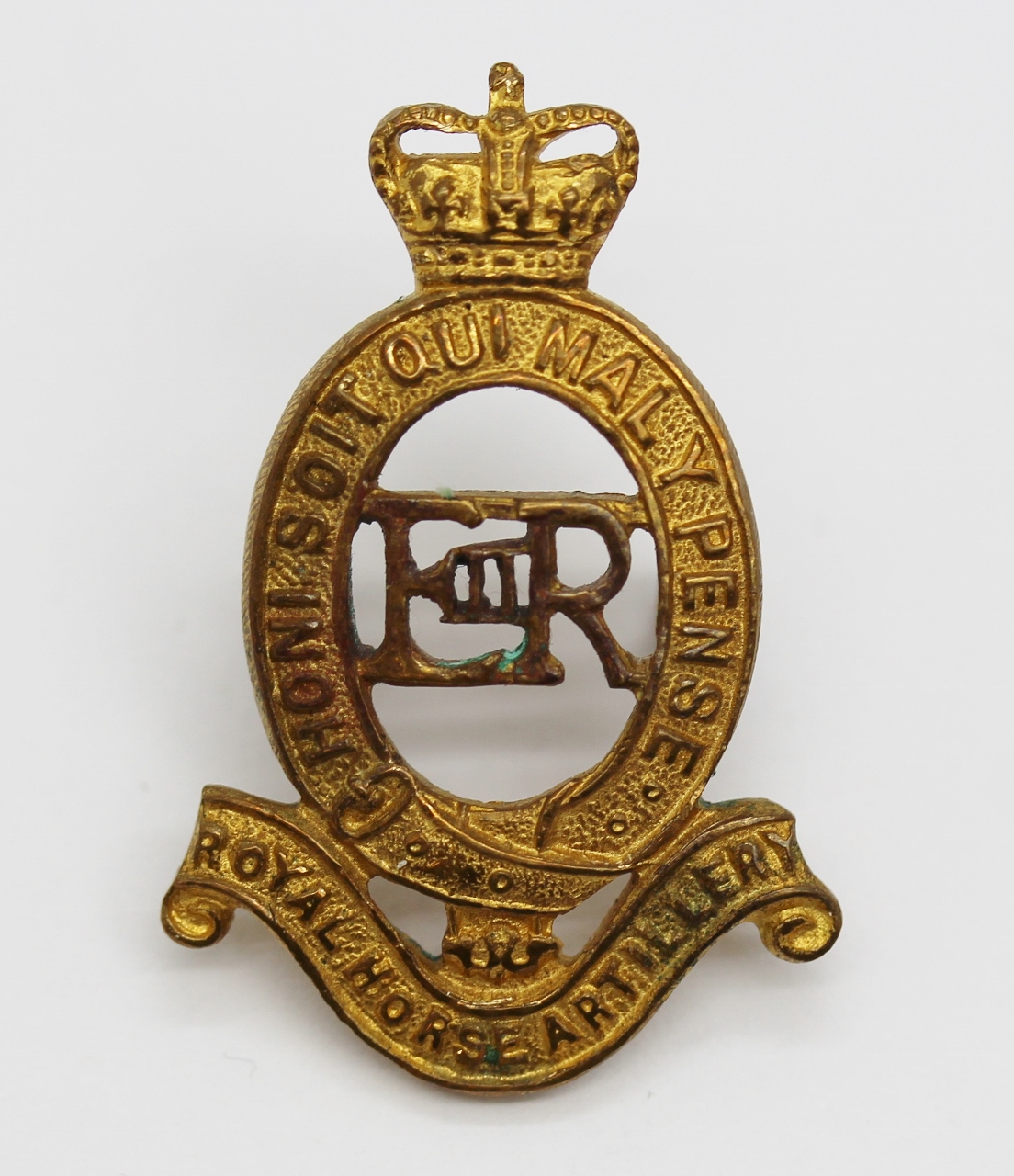 Royal Horse Artillery Officer's Cap Badge - Queen's Crown