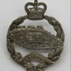 Royal Tank Regiment Officer's Silver Plated Cap Badge - Queen's Crown