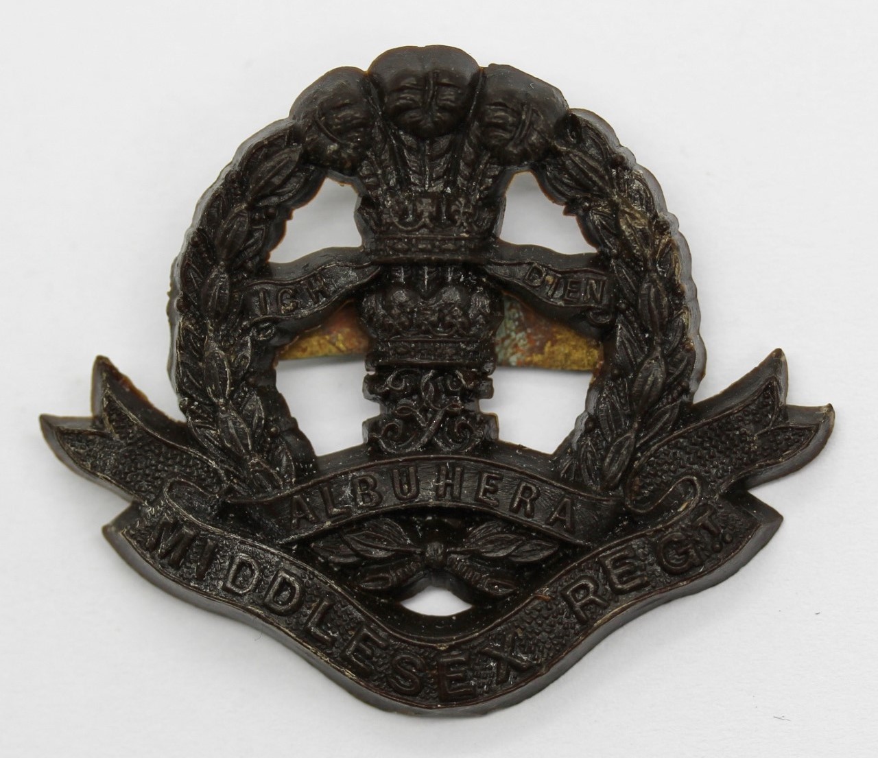 Middlesex Regiment WW2 Plastic Economy Cap Badge