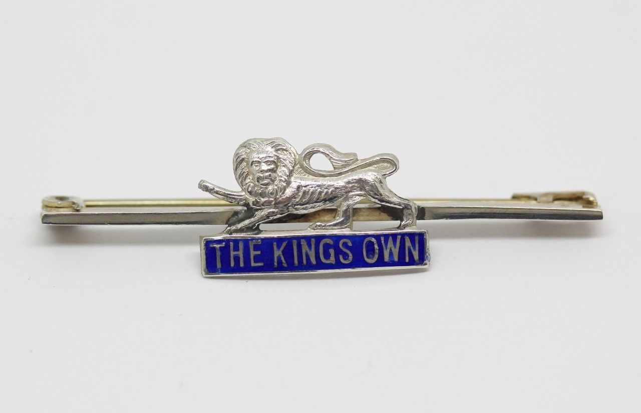 The King's Own (Royal Lancaster Regiment) Silver & Enamel Sweetheart Brooch