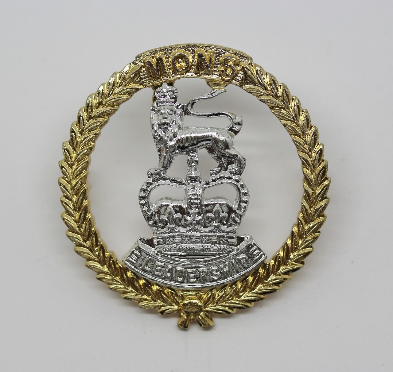 Mons Officer Cadet School Anodised (Staybrite) Cap Badge