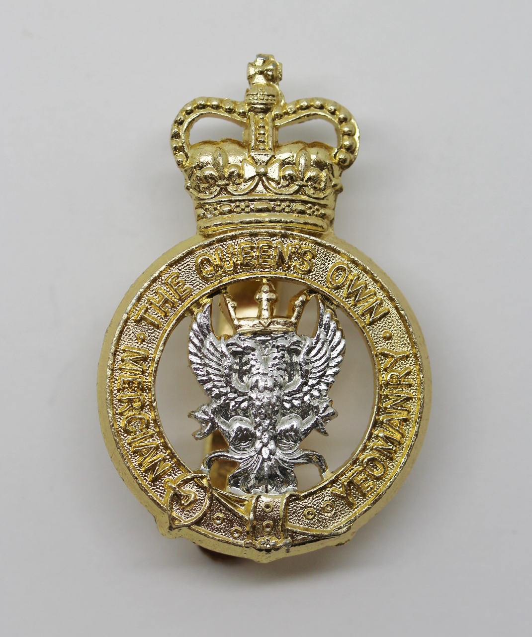 Queen's Own Mercian Yeomanry Anodised (Staybrite) Cap Badge
