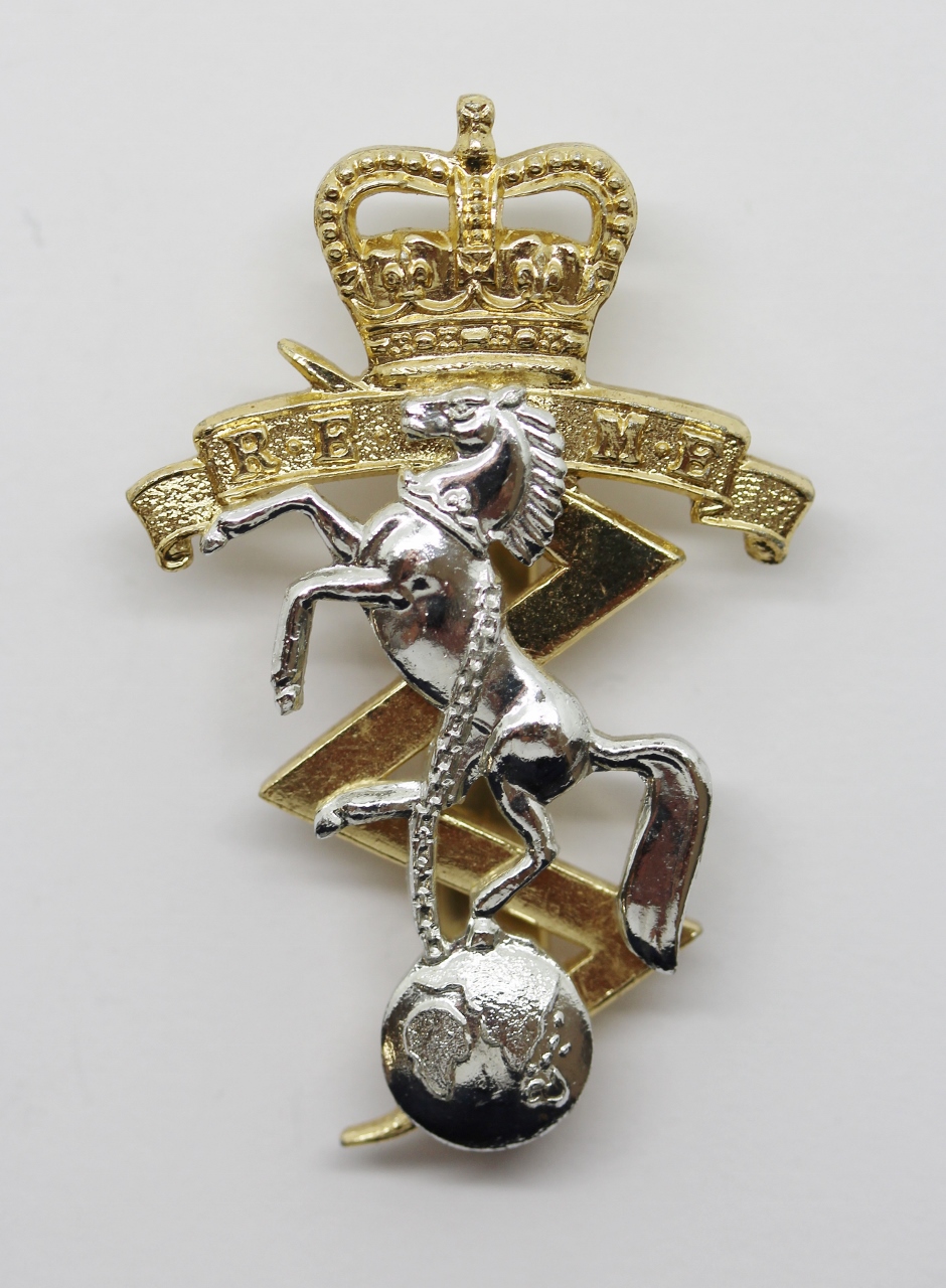 Royal Electrical & Mechanical Engineers Anodised (Staybrite) Cap Badge - Queen's Crown