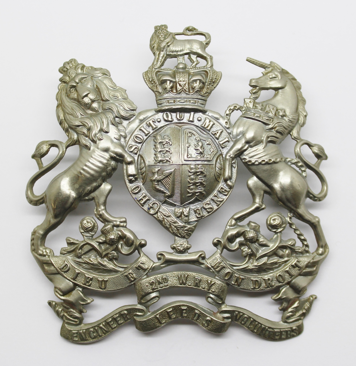 Victorian 2nd W.R.Y. Leeds Engineer Volunteers Helmet Plate
