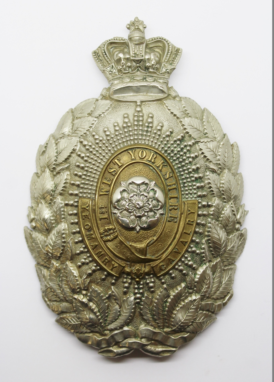 Victorian 1st West Yorkshire Yeomanry Cavalry Albert Pattern Helmet Plate