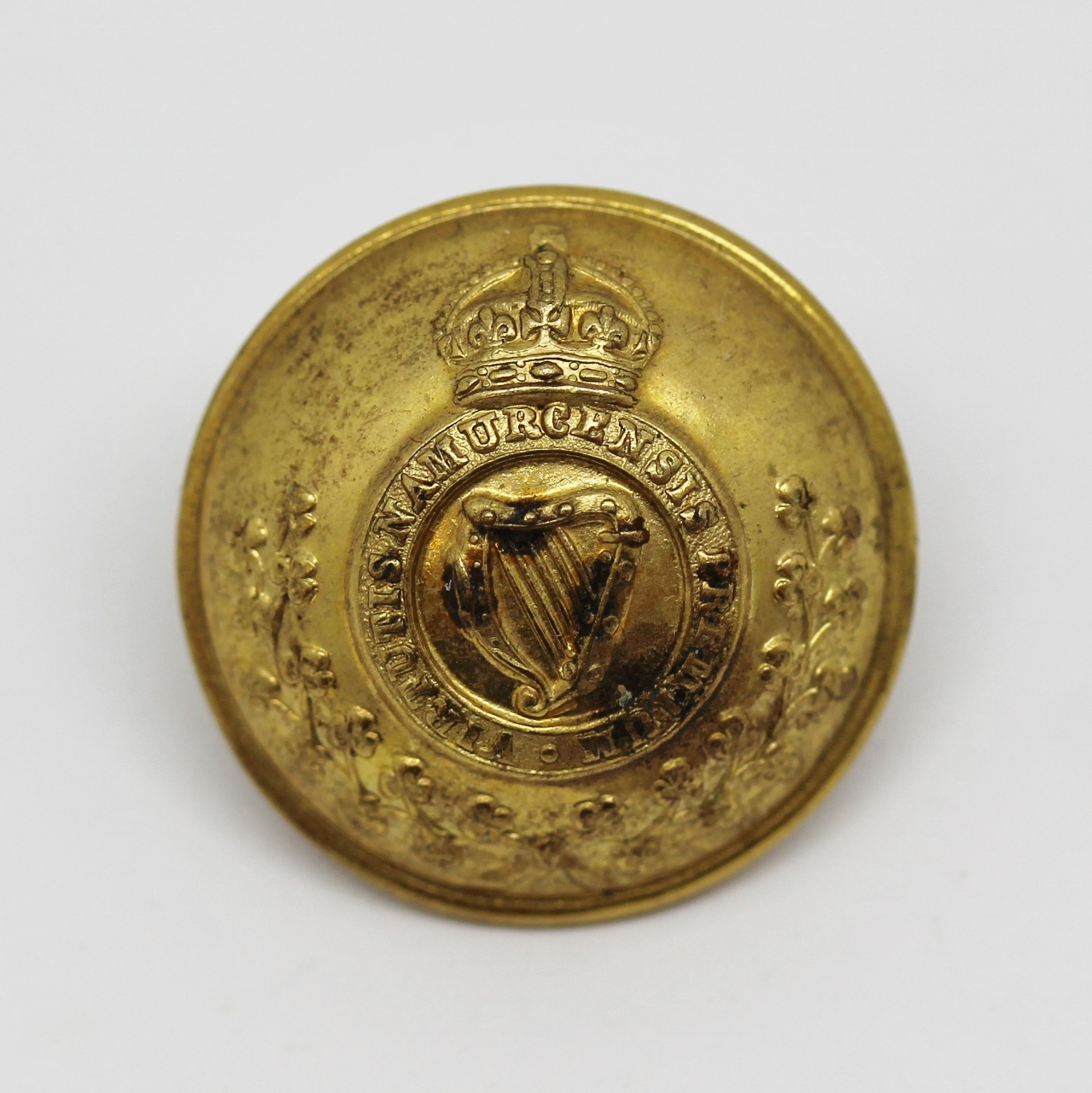 Royal Irish Regiment Officer's Button - King's Crown (Large)