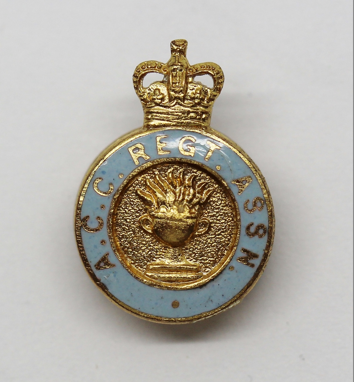 Army Catering Corps (A.C.C.) Regimental Association Enamelled Lapel Badge - Queen's Crown
