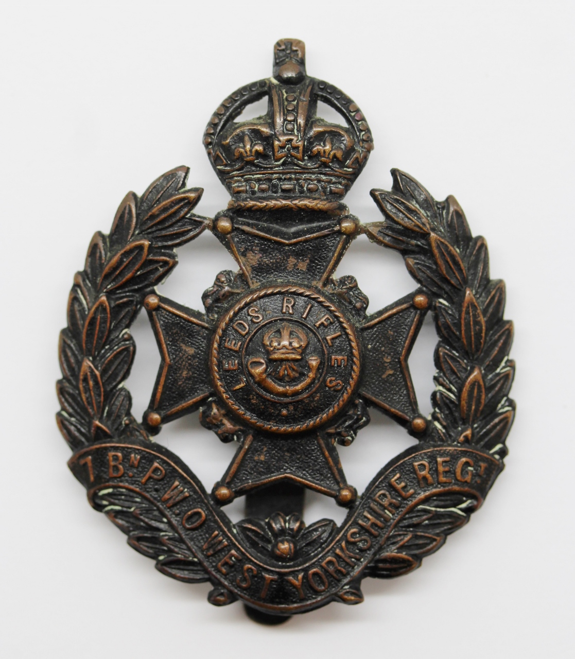 7th Bn. (Leeds Rifles) P.W.O. West Yorkshire Regiment Cap Badge