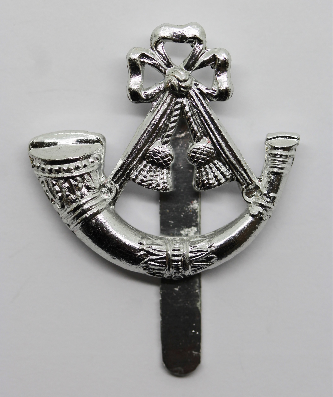 Light Infantry Anodised (Staybrite) Cap Badge