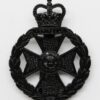 Royal Green Jackets Blackened Anodised (Staybrite) Cap Badge - Queen's Crown