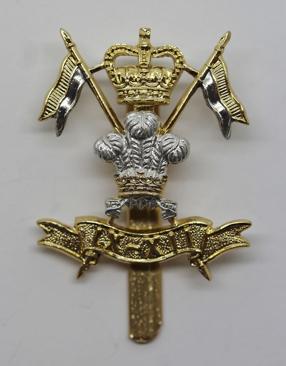 9th/12th Royal Lancers Anodised (Staybrite) Cap Badge