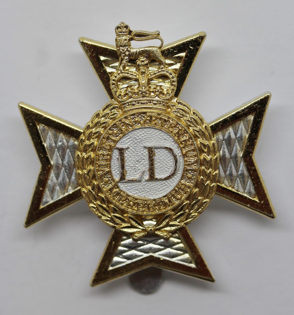 Light Dragoons Anodised (Staybrite) Cap Badge