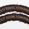 Pair of WW2 East Riding Yeomanry Cloth Shoulder Titles