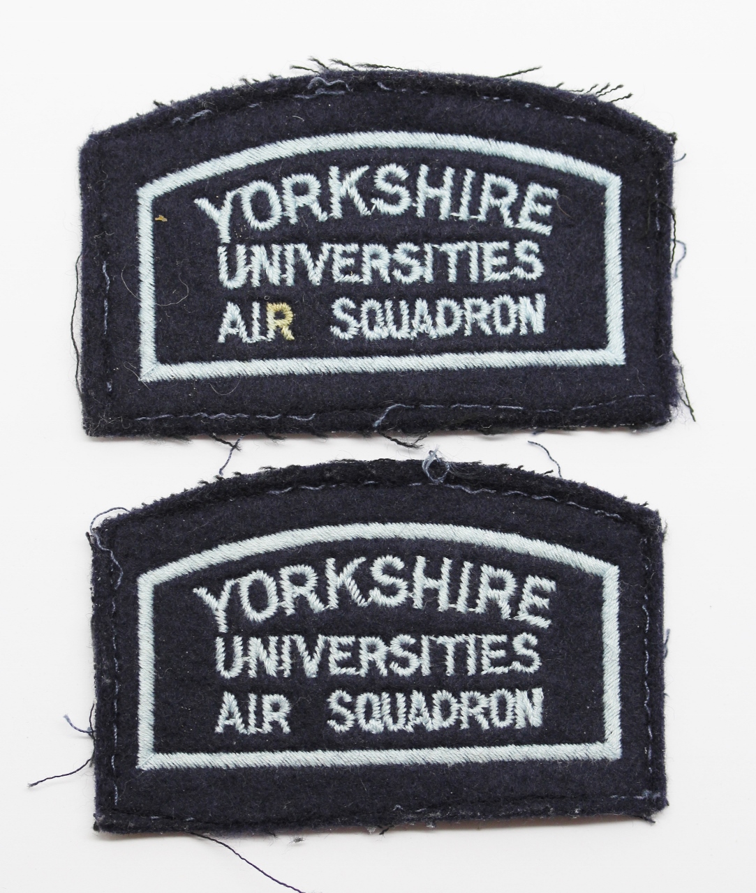 Pair of Yorkshire Universities Air Squadron Cloth Arm Badges