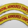 Pair of WW2 Royal Armoured Corps (R.A.C.) Printed Shoulder Titles