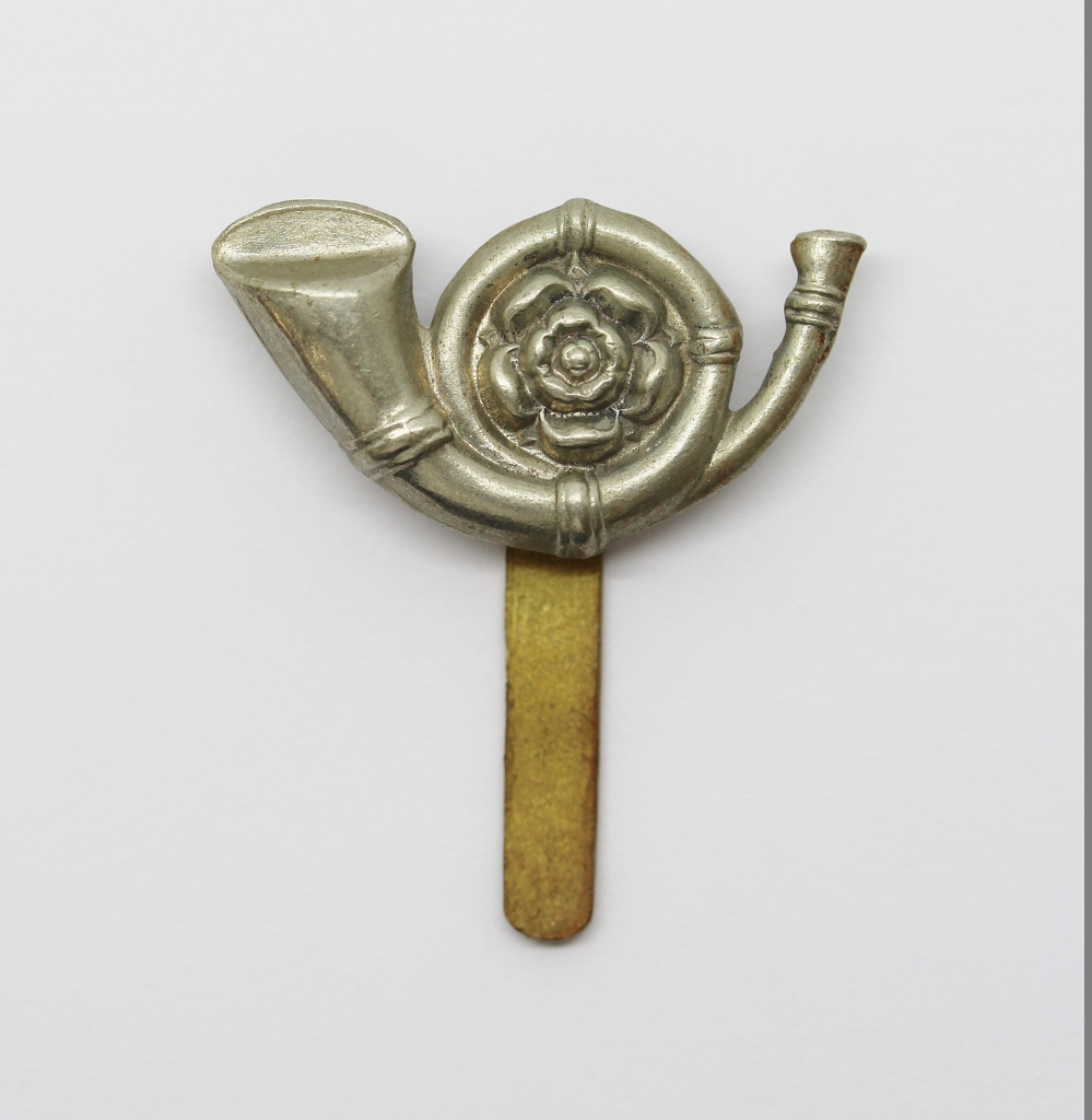 King's Own Yorkshire Light Infantry (K.O.Y.L.I.) White Metal Cap Badge