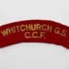 Whitchurch Grammar School C.C.F. (WHITCHURCH G.S. / C.C.F.) Cloth Shoulder Title