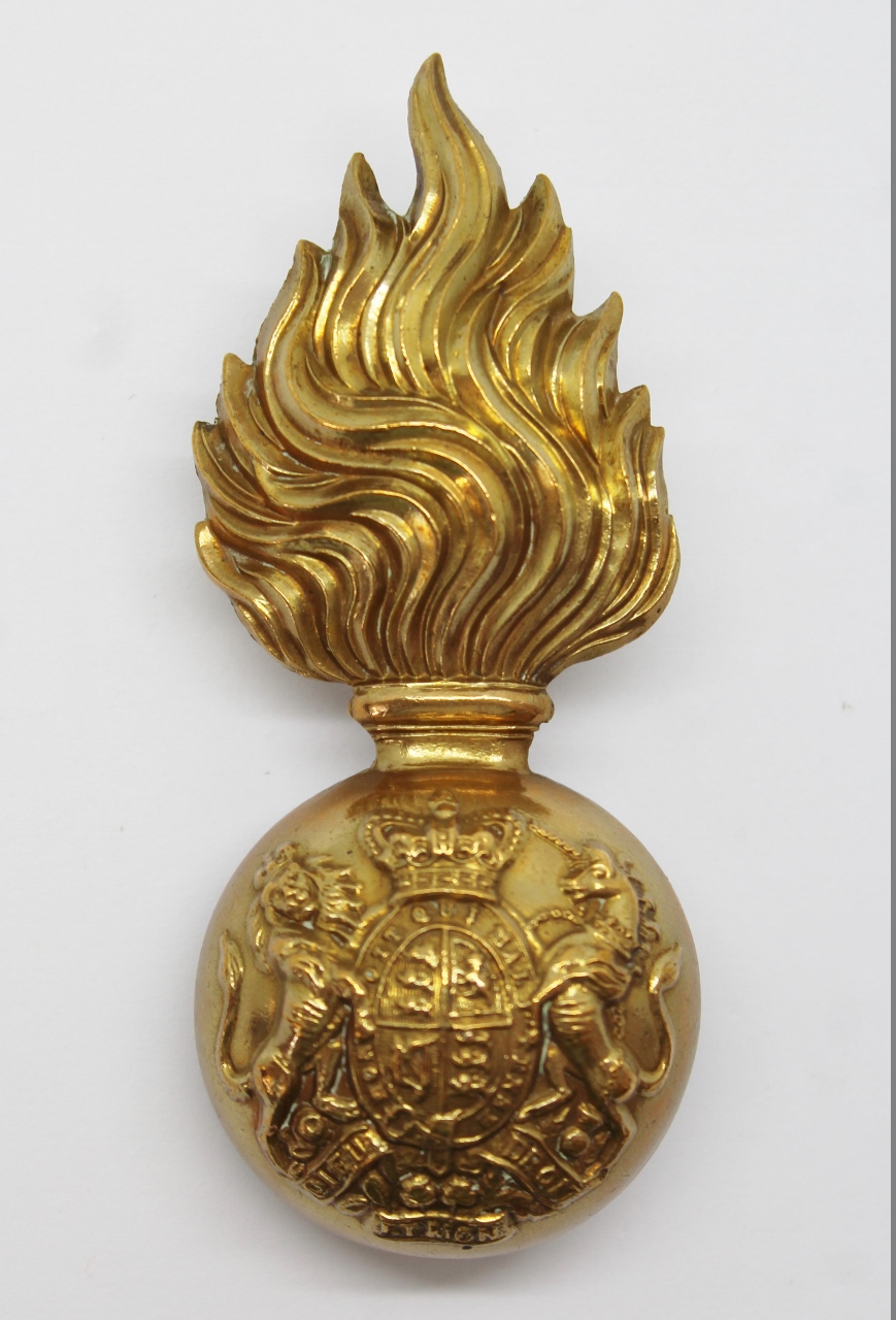 Victorian Royal Scots Fusiliers Fur Cap Grenade Badge