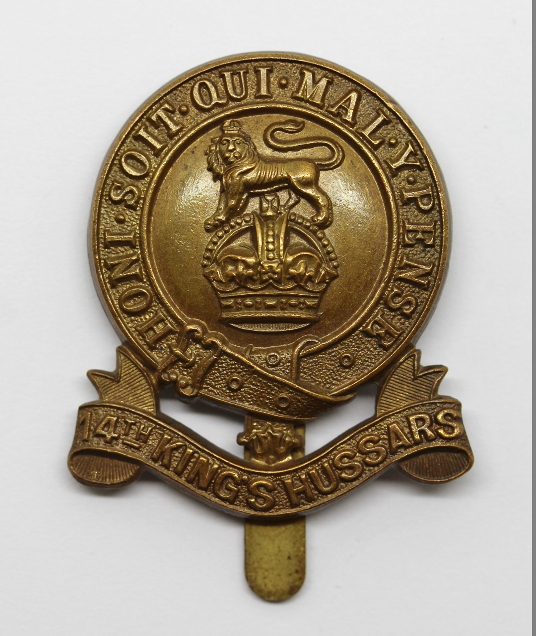 14th King's Hussars Cap Badge - King's Crown