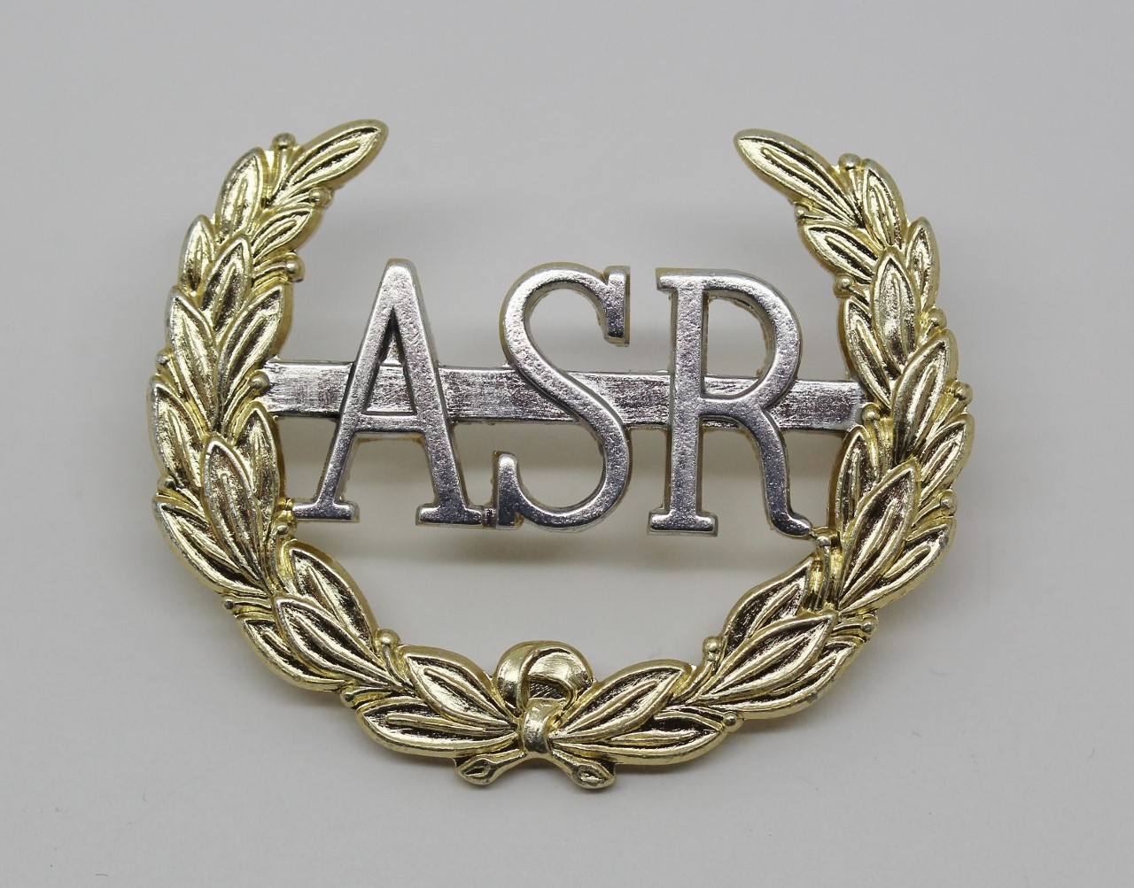 Army Scripture Readers (A.S.R.) Anodised (Staybrite) Cap Badge