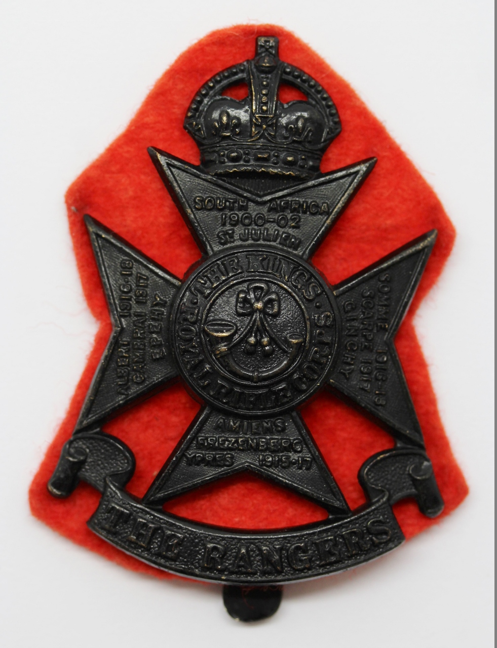 12th London Regiment (The Rangers) Cap Badge - King's Crown