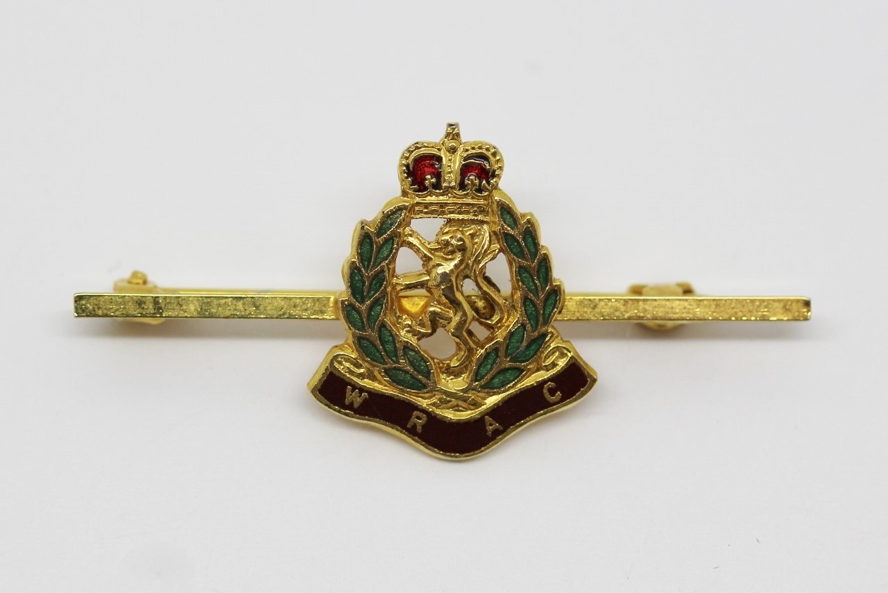Women's Royal Army Corps (W.R.A.C.) Enamelled Sweetheart Brooch - Queen's Crown