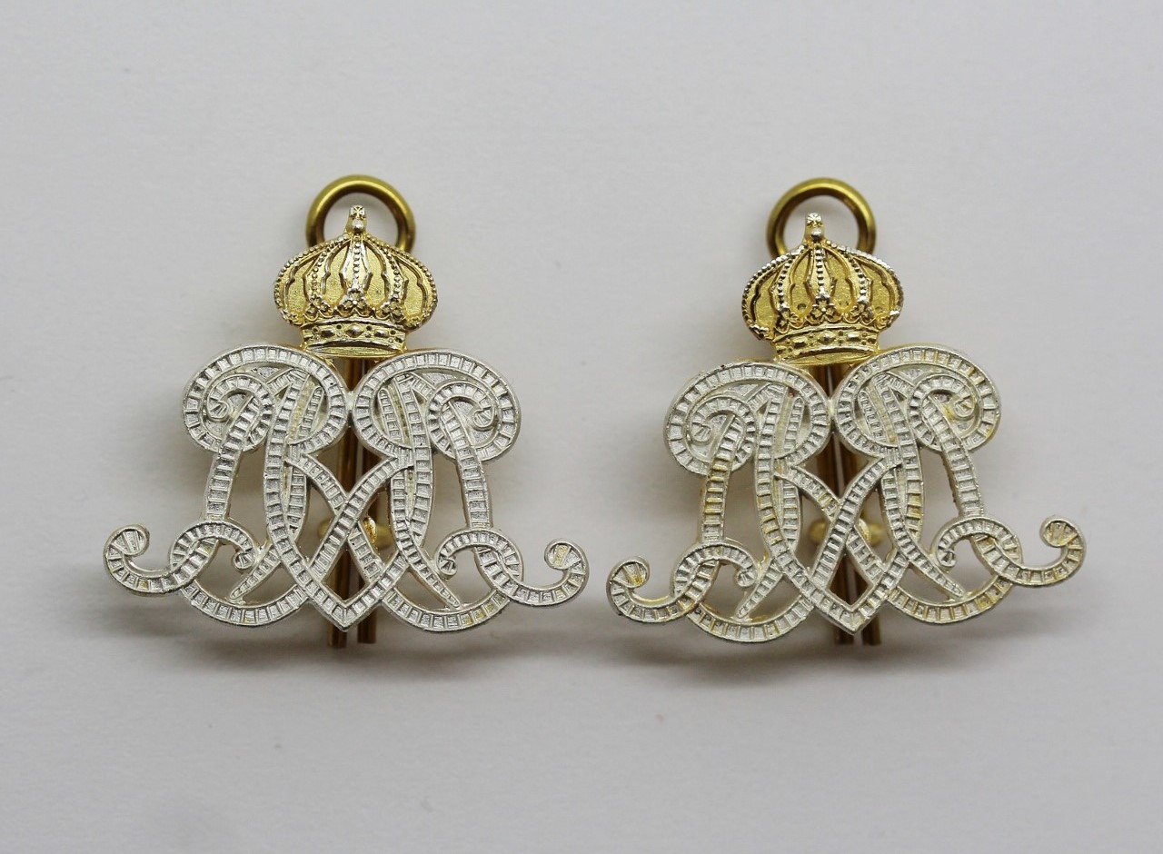 Pair of Royal Lancers Officer's Collar Badges