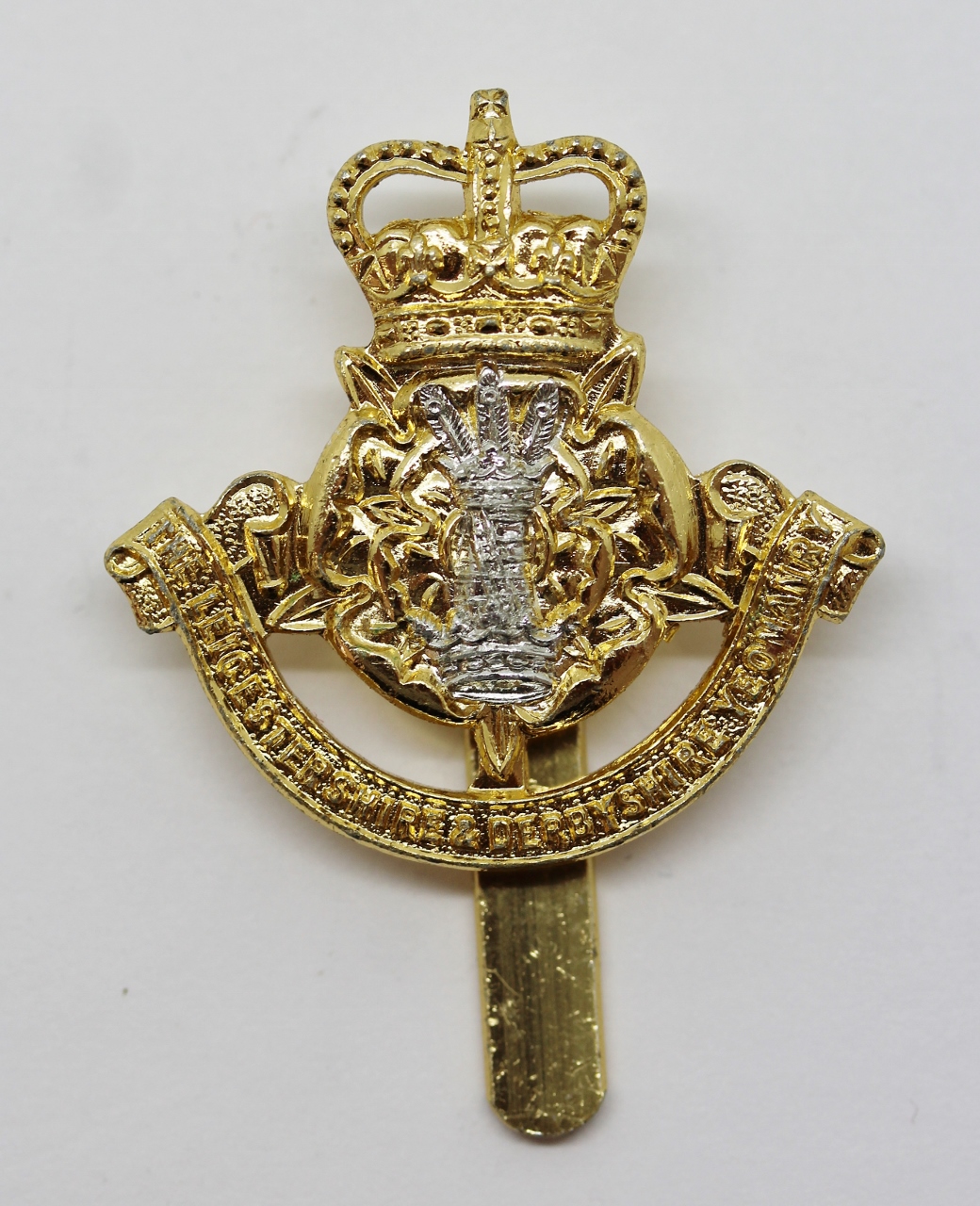 Leicestershire & Derbyshire Yeomanry Anodised (Staybrite) Cap Badge