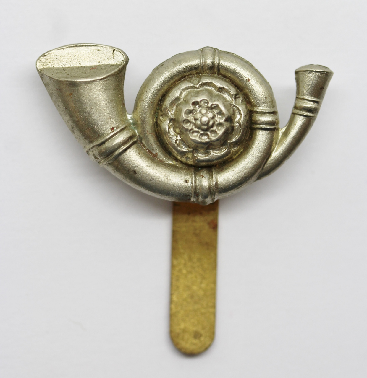King's Own Yorkshire Light Infantry (K.O.Y.L.I.) White Metal Cap Badge