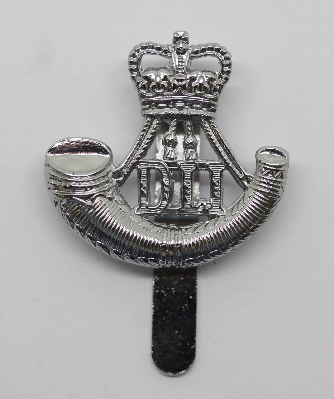 Durham Light Infantry (D.L.I.) Chrome Beret Badge - Queen's Crown