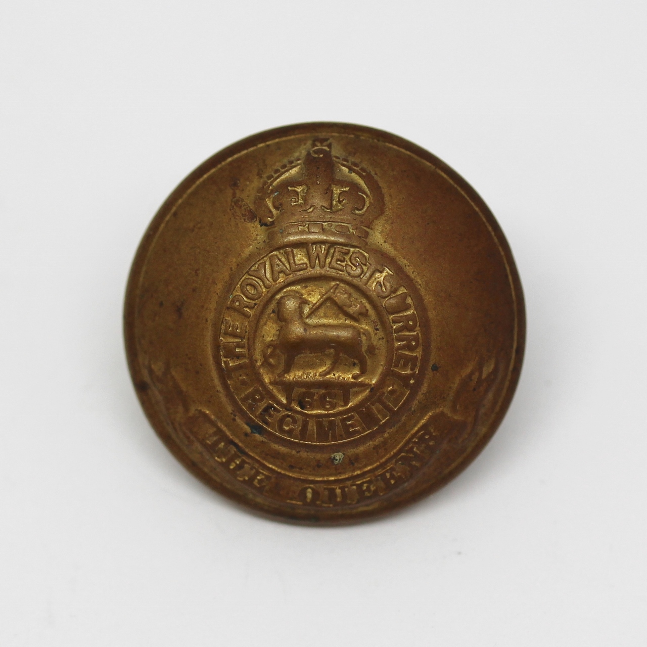 The Queen's (Royal West Surrey) Regiment Officer's Button - King's Crown (Large)
