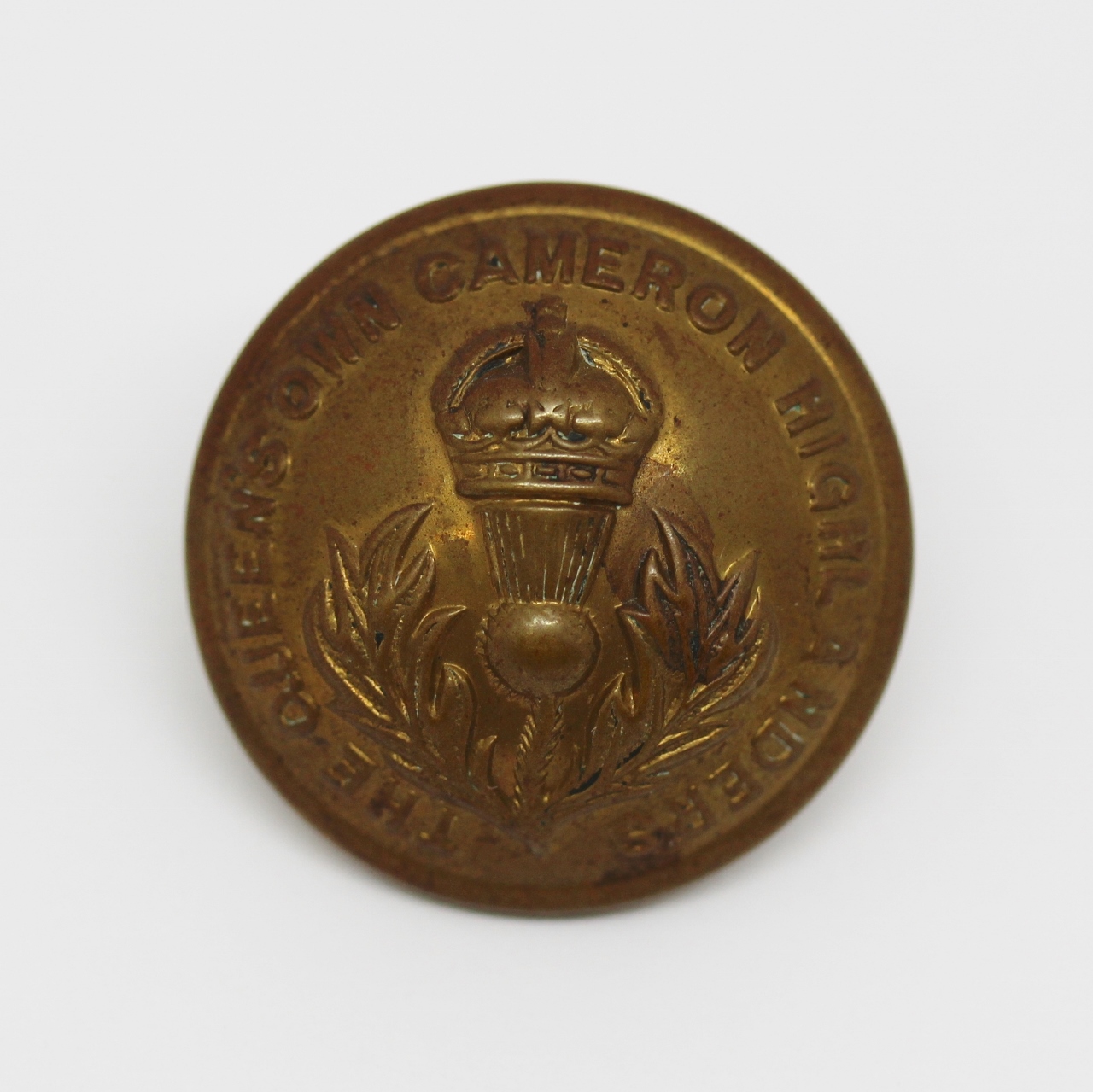 Queen's Own Cameron Highlanders Officer's Button - King's Crown (Large)