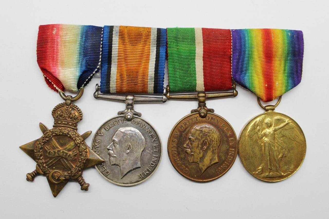 WW1 1914-15 Star, British War Medal, Mercantile Marine War Medal & Victory Medal Group of Four - Eng. Sub Lieutenant J. Nicol, Royal Naval Reserve