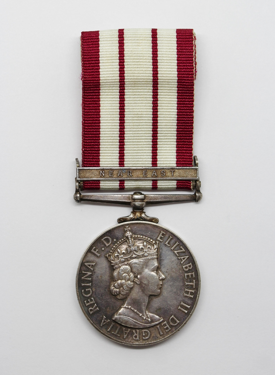 Naval General Service Medal (Clasp - Near East) - J.V. Snow, E.R.A.4., Royal Navy