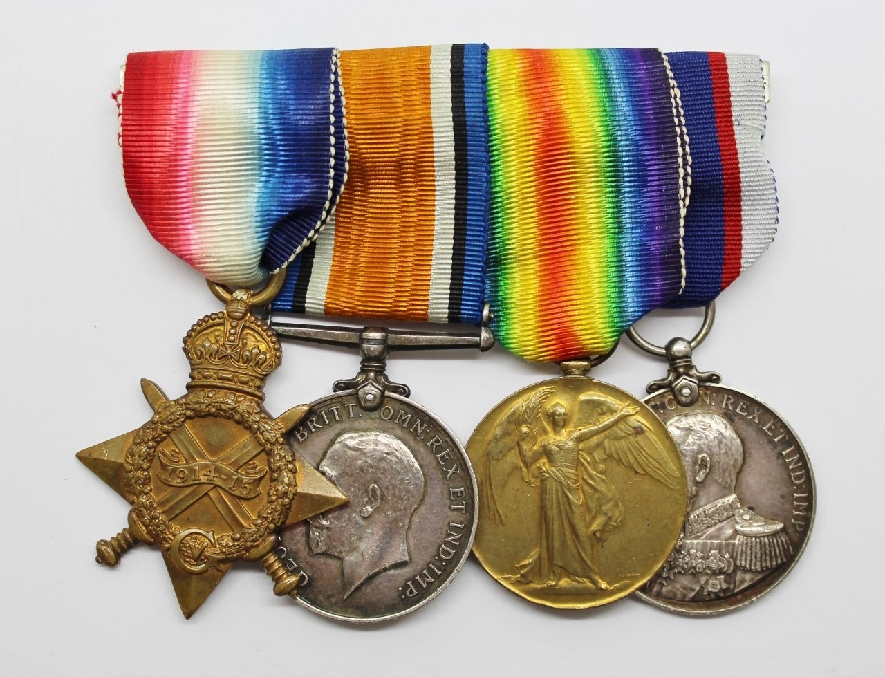 WW1 1914-15 Star, British War Medals, Victory Medal and Royal Fleet Reserve LS&GC Medal Group of Four - H. Watts, A.B., Royal Navy / Royal Fleet Reserve, H.M.S. Minotaur