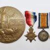 WW1 1914-15 Star, British War Medal, Victory Medal & Memorial Plaque - Pte. F.. Holder, 15th (Carmarthanshire Pals) Bn. Welsh Regiment & 11th Bn. Cheshire Regiment - Died as a P.O.W.