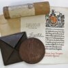 WW1 Memorial Plaque (Death Penny) & Scroll - Pte. W.J. Thompson, 11th Bn. Leicestershire Regiment