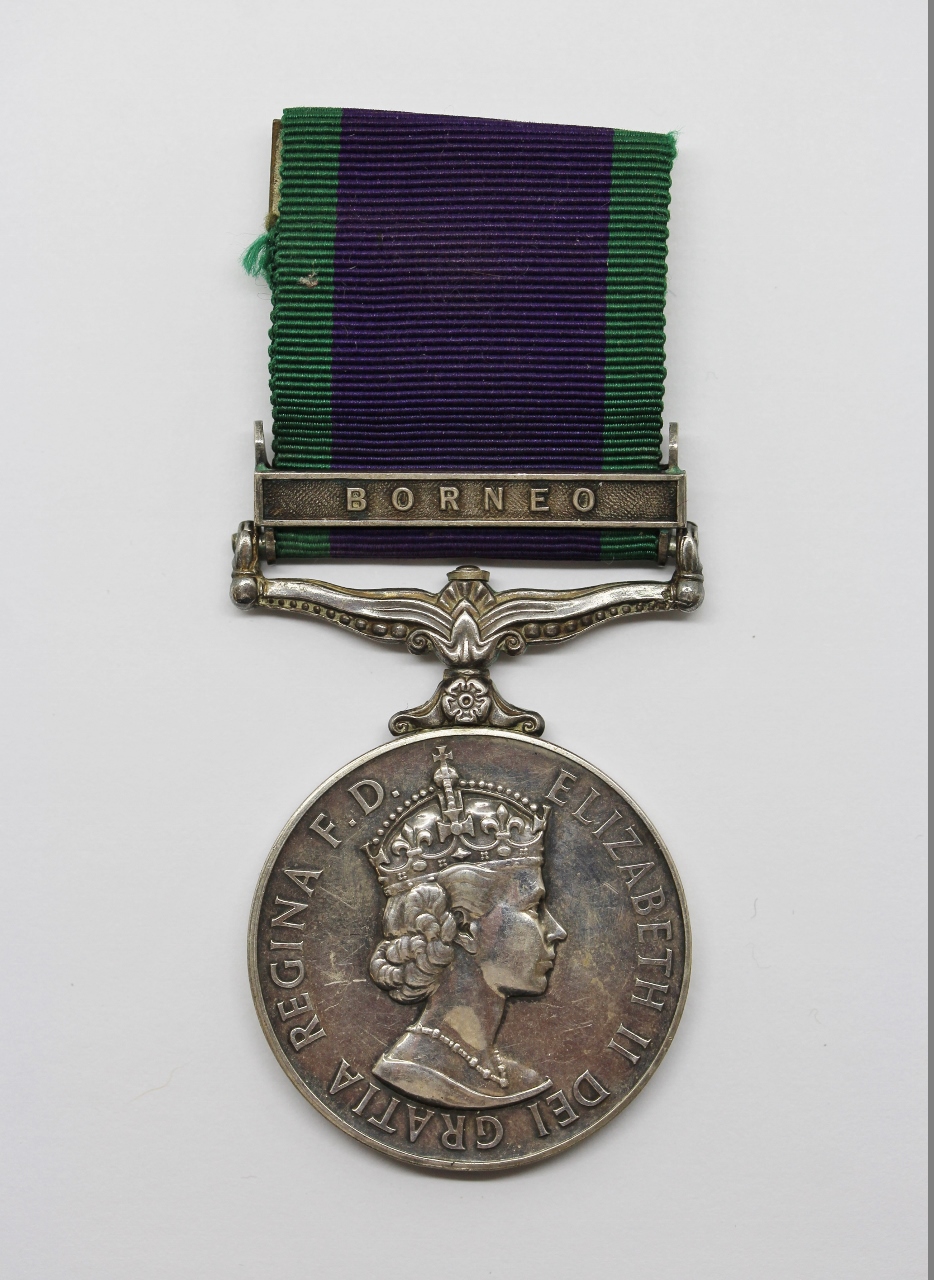 Campaign Service Medal (Clasp - Borneo) - Pte. P.D. Llewellyn, Intelligence Corps
