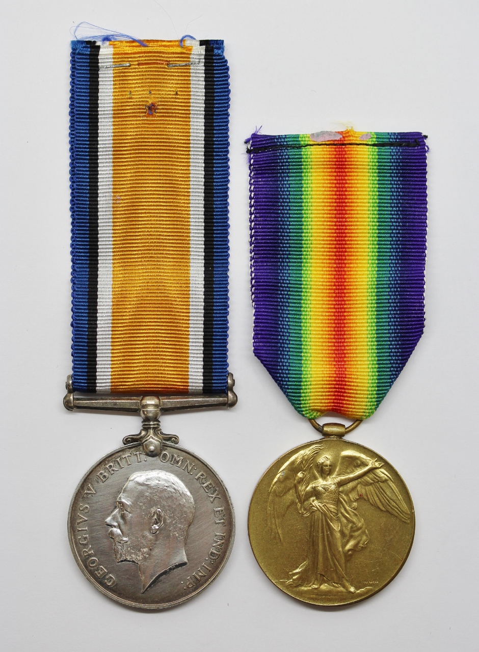 WW1 British War & Victory Medal Pair - Pte. C. Alvey, Northumberland Fusiliers